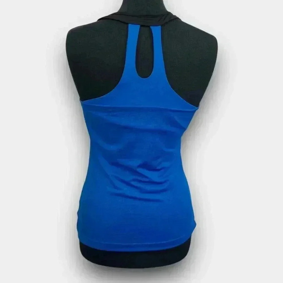 ATHLETIC WORKS ladies workout‎ racerback medium shelf bra blue/black - Picture 4 of 11